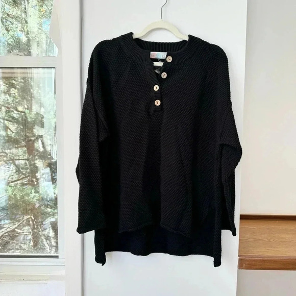 Free People Hailee Sweater Set Matching Two Piece Matching Pullover Pants Black - Picture 9 of 16